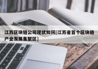 江苏区块链公司现状如何[江苏省首个区块链产业发展集聚区]